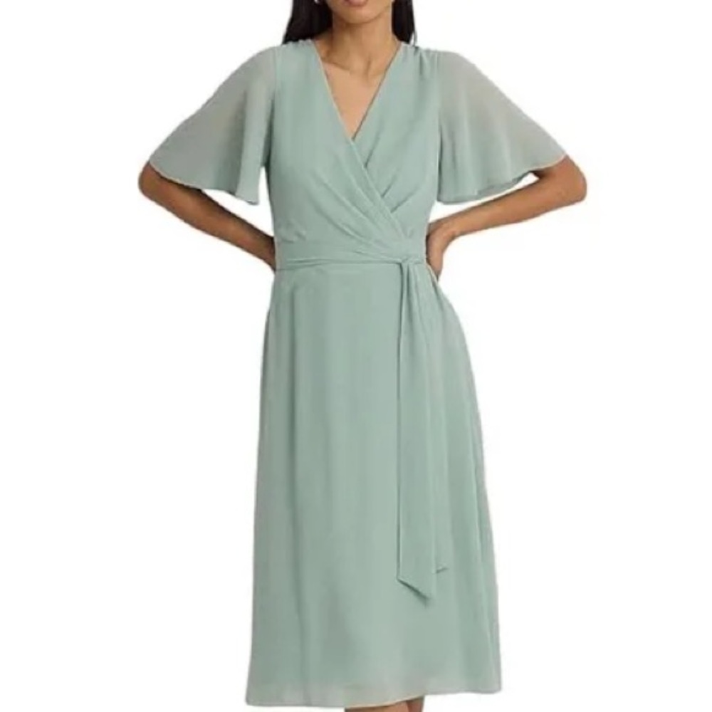 Lauren Ralph Lauren Sage Green Midi Dress
